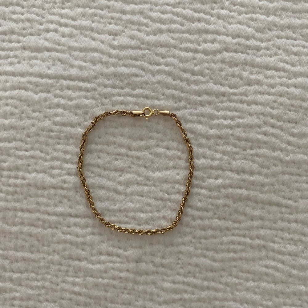14kt Gold Rope Chain Bracelet